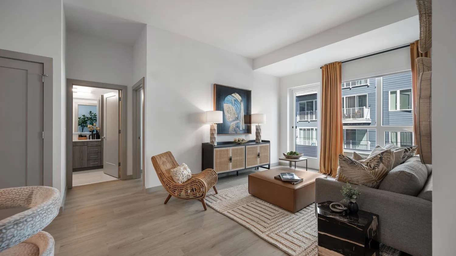 Revio Revere Beach living room wide corner view - Revere, MA